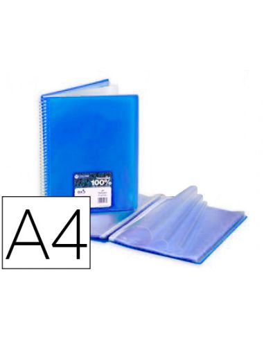 Carpeta Carchivo Archivex Star Escaparate Con Espiral 40 Fundas Din A4 Azul
