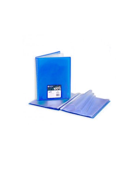 Carpeta Carchivo Archivex Star Escaparate Con Espiral 40 Fundas Din A4 Azul