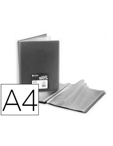 Carpeta Carchivo Archivex Star Escaparate Con Espiral 40 Fundas Din A4 Negro