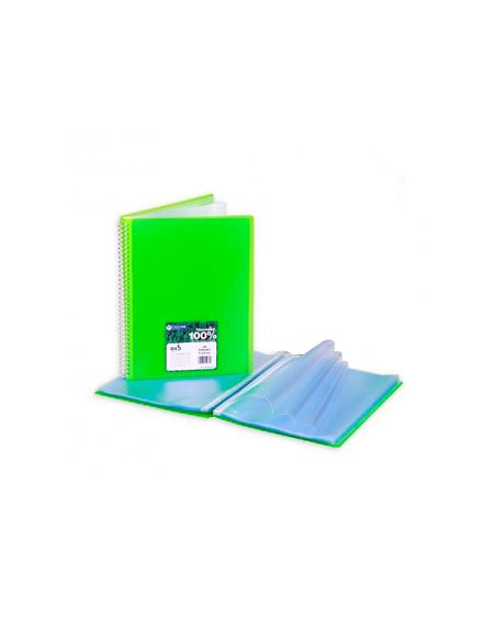 Carpeta Carchivo Archivex Star Escaparate Con Espiral 40 Fundas Din A4 Verde