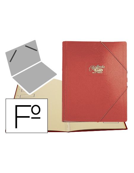 Carpeta Clasificador Carton Compacto Saro Folio Roja 12 Departamentos