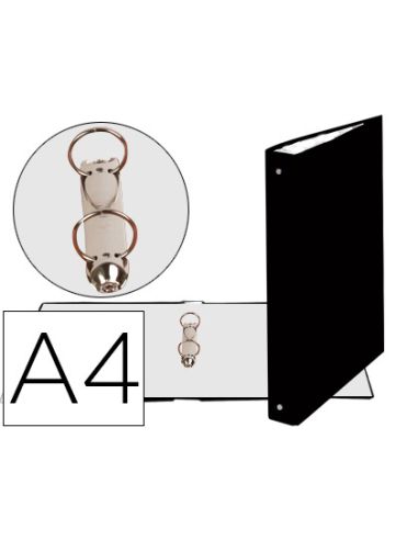 Carpeta De 2 Anillas 30Mm Redondas Exacompta Din A4 Carton Forrado Negro