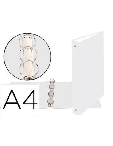 Carpeta De 4 Anillas 30Mm Redondas Exacompta Din A4 Carton Forrado Blanco