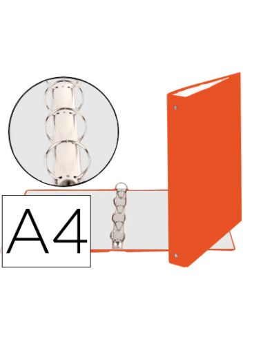 Carpeta De 4 Anillas 30Mm Redondas Exacompta Din A4 Carton Forrado Naranja