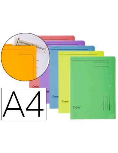 Carpeta Dossier Uñero Cartulina Exacompta Din A4 290 Gr Paquete De 5 Unidades Colores Surtidos