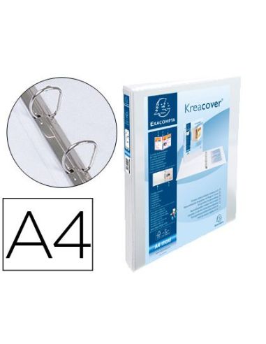 Carpeta Exacompta Canguro 2 Anillas 16 Mm Din A4+ Carton Forrado Polipropileno Personalizable 3 Bolsillos|Libreriasalesiana