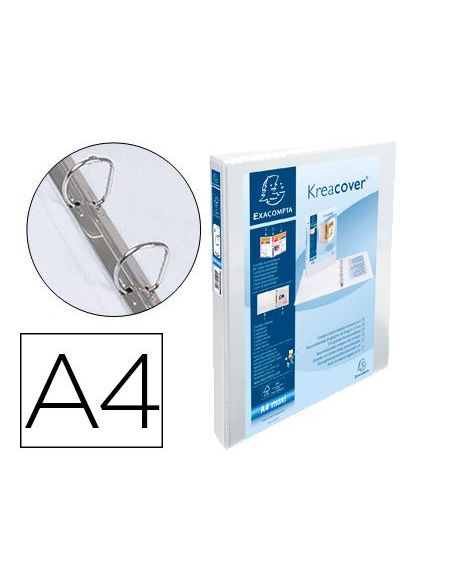 Carpeta Exacompta Canguro 2 Anillas 16 Mm Din A4+ Carton Forrado Polipropileno Personalizable 3 Bolsillos|Libreriasalesiana