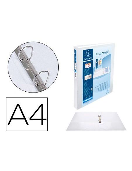 Carpeta Exacompta Canguro 2 Anillas 30 Mm Din A4+ Carton Forrado Polipropileno Personalizable 3 Bolsillos|Libreriasalesiana