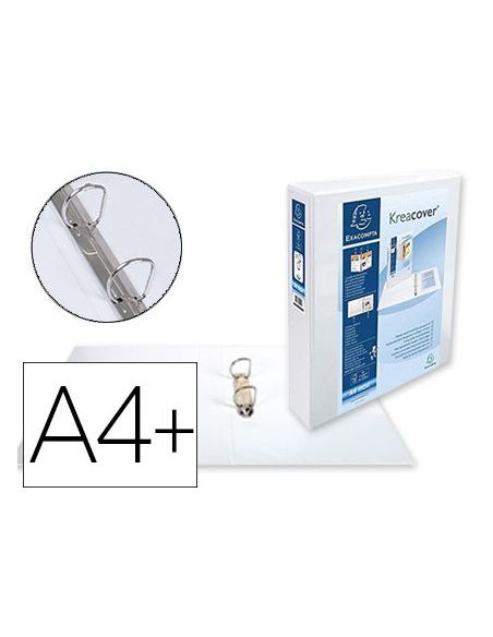Carpeta Exacompta Canguro 2 Anillas 40 Mm Din A4+ Carton Forrado Polipropileno Personalizable 3 Bolsillos|Libreriasalesiana