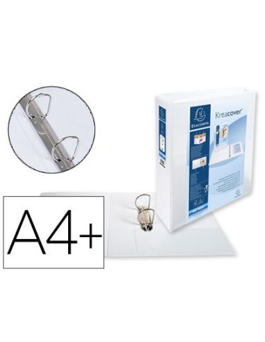 Carpeta Exacompta Canguro 2 Anillas 50 Mm Din A4+ Carton Forrado Polipropileno Personalizable 3 Bolsillos|Libreriasalesiana