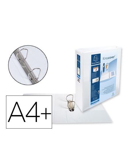 Carpeta Exacompta Canguro 2 Anillas 50 Mm Din A4+ Carton Forrado Polipropileno Personalizable 3 Bolsillos|Libreriasalesiana