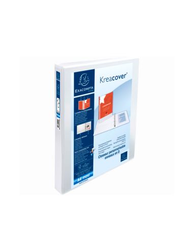 Carpeta Exacompta Canguro 4 Anillas 30 Mm Din A4+ Carton Forrado Polipropileno Personalizable 3 Bolsillos