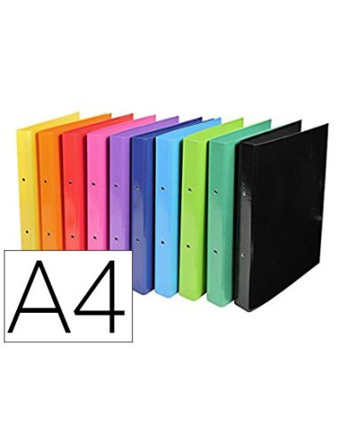 Carpeta Exacompta Iderama 2 Anillas 30 Mm Din A4 Carton Forrado Pvc Colores Surtidos