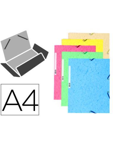 Carpeta Goma Exacompta Din A4 3 Solapas Cartulina Ilustrada Colores Pastel Surtidos