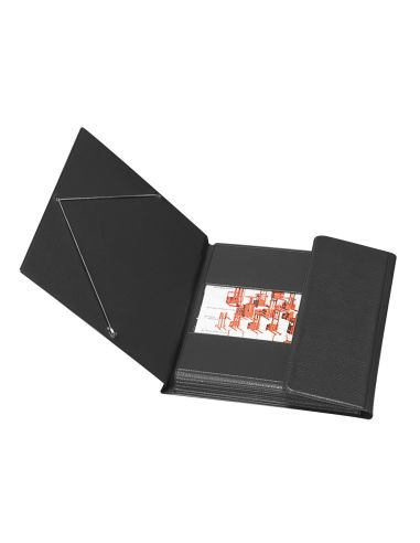 Carpeta Saro Gomas Tres Solapas Plastico Cuarto Color Negro