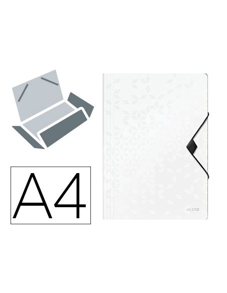 Carpeta Leitz Wow Gomas Solapas Polipropileno Din A4 Color Blanco|Libreriasalesiana