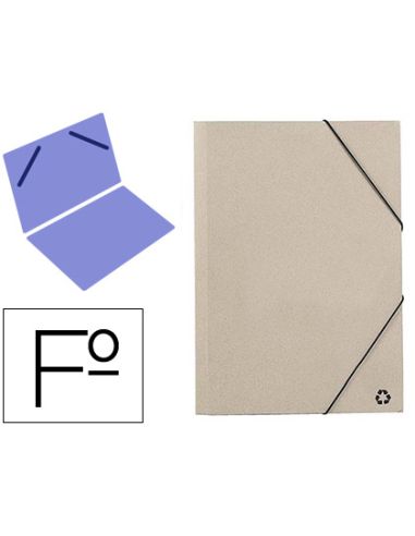 Carpeta Mariola Gomas Folio 3 Sencilla Carton Ecologico Color Gris
