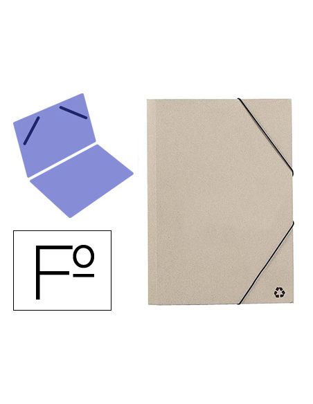 Carpeta Mariola Gomas Folio 3 Sencilla Carton Ecologico Color Gris
