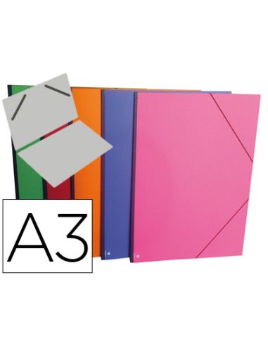 Carpeta Planos Clairefontaine Din A3 Con Gomas Carton Gofrado Colores Surtidos