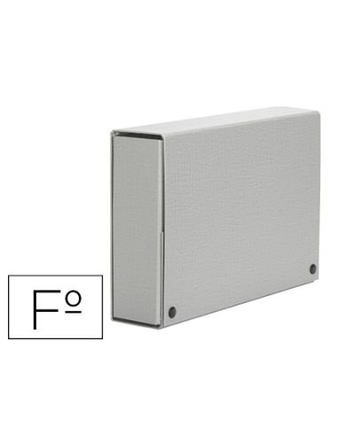 Carpeta Proyectos Pardo Folio Lomo 120 Mm Carton Forrado Gris Con Broche