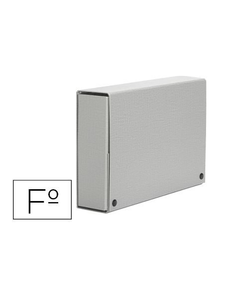 Carpeta Proyectos Pardo Folio Lomo 120 Mm Carton Forrado Gris Con Broche