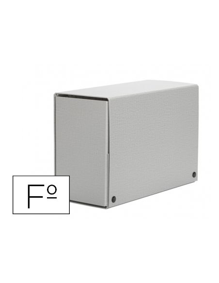 Carpeta Proyectos Pardo Folio Lomo 150 Mm Carton Forrado Gris Con Broche