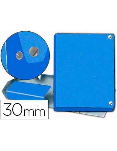 Carpeta Proyectos Pardo Folio Lomo 30 Mm Carton Forrado Azul Con Broche