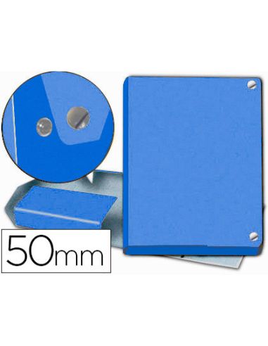 Carpeta Proyectos Pardo Folio Lomo 50 Mm Carton Forrado Azul Con Broche
