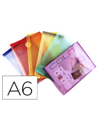 Carpeta Djois Dossier Broche Din A6 Vertical Polipropileno 200 Mc Velcro Expositor 60 Uds Surtidas