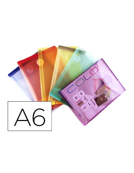 Carpeta Djois Dossier Broche Din A6 Vertical Polipropileno 200 Mc Velcro Expositor 60 Uds Surtidas