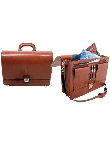 Cartera Portafolios Q-Connect Artesania De Piel Con Broche 403X300X105 Mm Fabricada En Ubrique