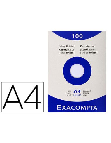 Cartulina Exacompta Din A4 Blanca 205 Gr Paquete De 100 Unidades