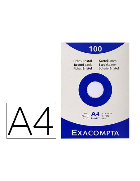 Cartulina Exacompta Din A4 Blanca 205 Gr Paquete De 100 Unidades