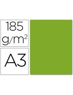 Cartulina Guarro Din A3 Verde Amazona 185 Gr Paquete 50 Hojas