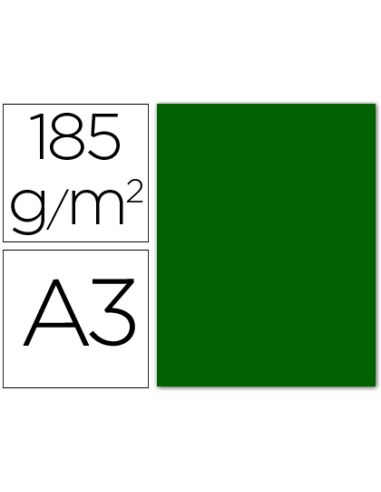 Cartulina Guarro Din A3 Verde Billar 185 Gr Paquete 50 Hojas