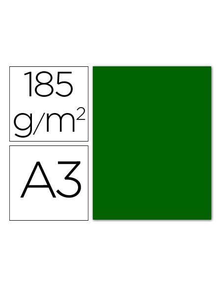 Cartulina Guarro Din A3 Verde Billar 185 Gr Paquete 50 Hojas