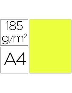 Cartulina Guarro Din A4 Amarillo Limon 185 Gr Paquete 50 Hojas