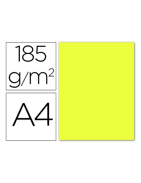 Cartulina Guarro Din A4 Amarillo Limon 185 Gr Paquete 50 Hojas