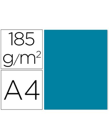 Cartulina Guarro Din A4 Azul Caribe 185 Gr Paquete De 50 Hojas
