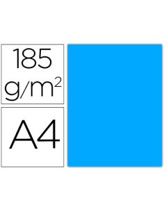 Cartulina Guarro Din A4 Azul Maldivas 185 Gr Paquete 50 Hojas