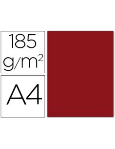 Cartulina Guarro Din A4 Granate 185 Gr Paquete 50 Hojas