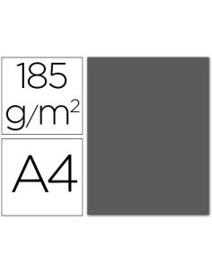 Cartulina Guarro Din A4 Gris Plomo 185 Gr Paquete 50 H