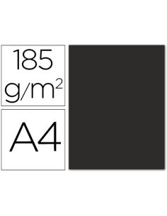 Cartulina Guarro Din A4 Negro 185 Gr Paquete 50 Hojas