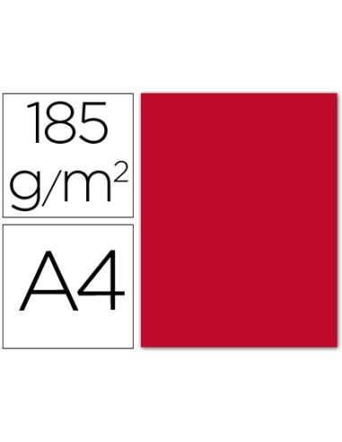 Cartulina Guarro Din A4 Rojo 185 Gr Paquete 50 Hojas