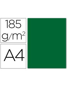 Cartulina Guarro Din A4 Verde Abeto 185 Gr Paquete 50 Hojas
