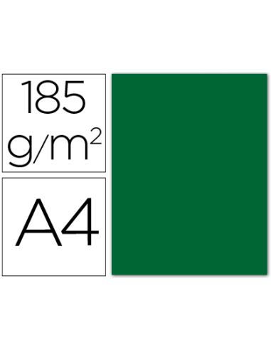 Cartulina Guarro Din A4 Verde Abeto 185 Gr Paquete 50 Hojas