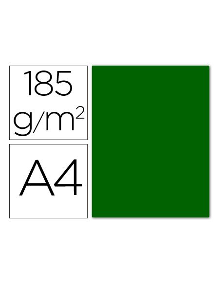 Cartulina Guarro Din A4 Verde Billar 185 Gr Paquete 50 Hojas