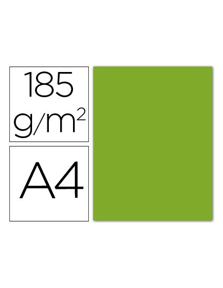 Cartulina Guarro Din A4 Verde Manzana 185 Gr Paquete 50 Hojas