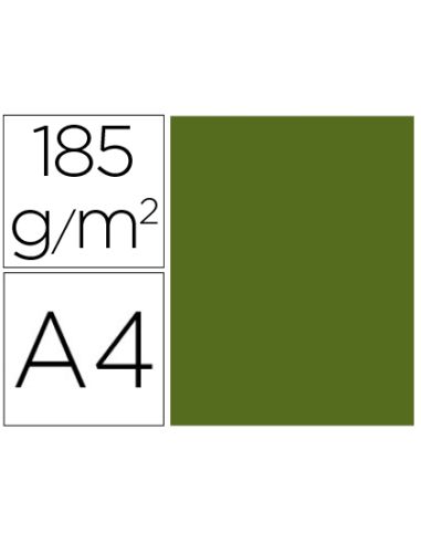 Cartulina Guarro Din A4 Verde Safari 185 Gr Paquete De 50 Hojas