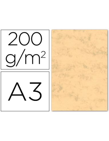 Cartulina Marmoleada Din A3 200 Gr Ocre Paquete De 100 Hojas